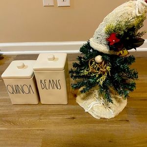 Rae Dunn beans and quinoa canisters